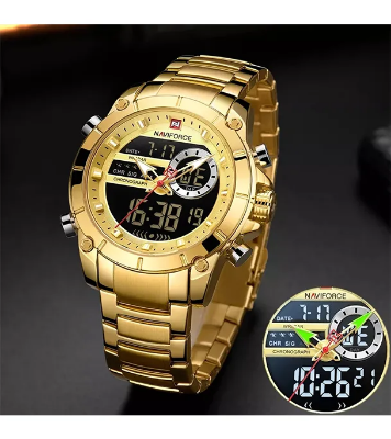 Buy NAVIFORCE 9163-BEBE Luxury Brand Stainless Steel Sports Watch Online at Best Price