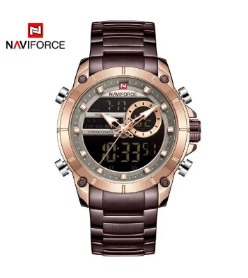 Buy NAVIFORCE 9163-BEBE Luxury Brand Stainless Steel Sports Watch Online at Best Price