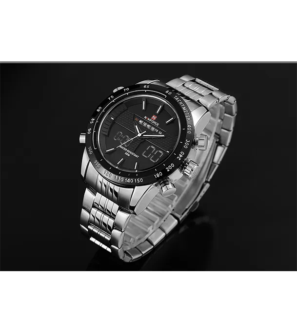 Buy NAVIFORCE NF9024 - Black Stainless Steel Wrist Watch for Men Online at Best Price