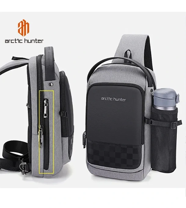Buy Arctic Hunter XB00105 Men Chest Bag USB Charging Sling Bag Waterproof Online