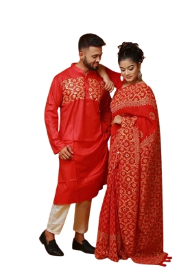 Exclusive Couple Set Saree with Panjabi 