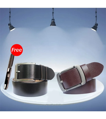 Buy Genuine Leather Premium Quality 2 Pcs Belt For Men at Best Price In Bangladesh