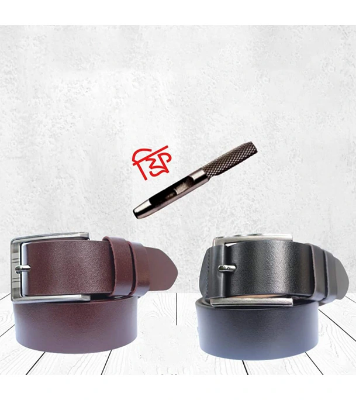 Buy Genuine Leather Premium Quality 2 Pcs Belt For Men at Best Price In Bangladesh