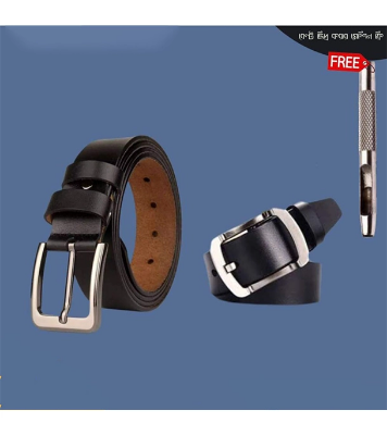 Buy Genuine Leather Premium Quality 2 Pcs Belt For Men at Best Price In Bangladesh
