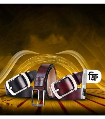 Buy Genuine Leather Premium Quality 3 Pcs Belt For Men at Best Price In Bangladesh