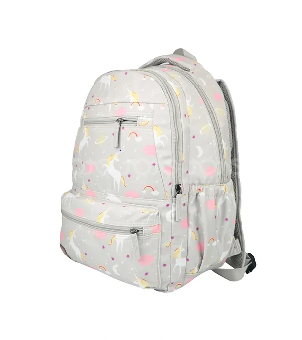 Buy ESPIRAL 205303 Nylon Fabric School College Backpack Lightweight Water Resistant Washable (Gray Aop) at Best Price In Bangladesh