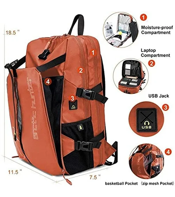 Buy Arctic Hunter Sports Multi Functional Backpack Large Capacity Outdoor Gym Football Independent Shoe Basketball Bag at Best Price In Bangladesh