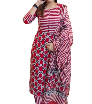 Buy Cotton With Skin Printed 3Piece  online at Best Price In Bangladesh