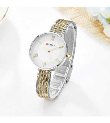 Buy CURREN 9020 RoseGold Mesh Stainless Steel Analog Watch For Women at Best Price In Bangladesh