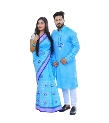 Buy Exclusive Couple Set Saree with Panjabi at Best Price in Bangladesh