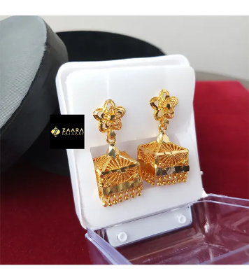Buy Forming Gold Plated 1.5 Gram Gold Color Polish Earrings For Women at Best Price In Bangladesh