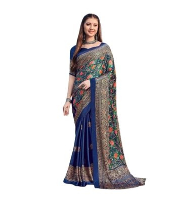 Buy Indian Silk Digital printed Saree with Blouse Pieces at Best Price In Bangladesh