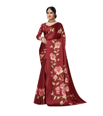 Buy Indian Silk Digital printed Saree with Blouse Pieces at Best Price In Bangladesh