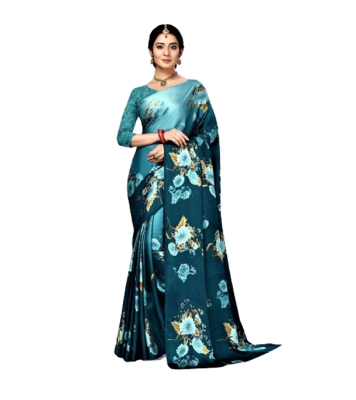 Buy Indian Silk Digital printed Saree with Blouse Pieces at Best Price In Bangladesh