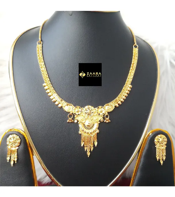 Buy Forming Gold Plated 1.5 Gram Gold Color Polish  Necklace Set With Earrings- 1 Pieces For Women  at Best Price In Bangladesh