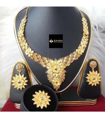 Buy Forming Gold Plated 1.5 Gram Gold Color Polish  Necklace Set With Earrings- 1 Pieces For Women  at Best Price In Bangladesh