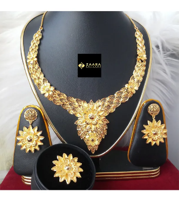 Buy Forming Gold Plated 1.5 Gram Gold Color Polish  Necklace Set With Earrings- 1 Pieces For Women  at Best Price In Bangladesh