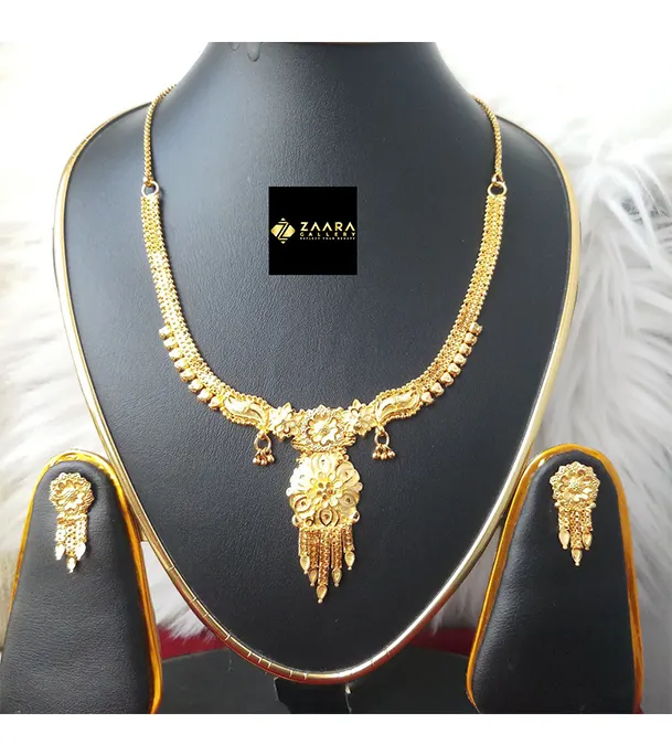 Picture of Forming Gold Plated 1.5 Gram Gold Color Polish Necklace Set With Earrings