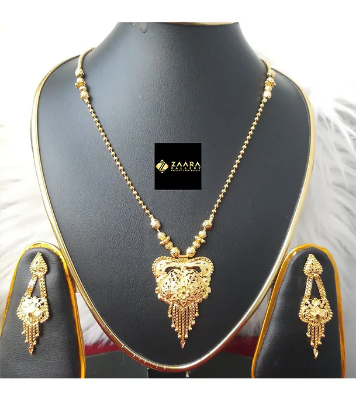 Buy Forming Gold Plated 1.5 Gram Gold Color Polish  Necklace Set With Earrings- 1 Pieces For Women  at Best Price In Bangladesh