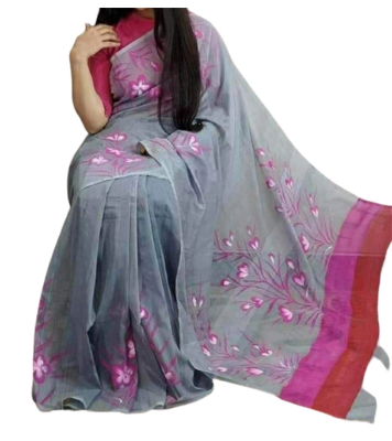 Buy Exclusive Hand Print Half Silk Saree at Best Price In Bangladesh
