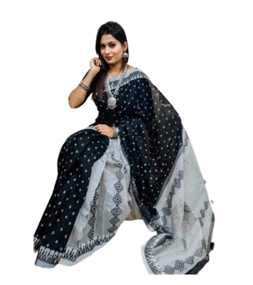 Buy Exclusive Hand Print Half Silk Saree at Best Price In Bangladesh