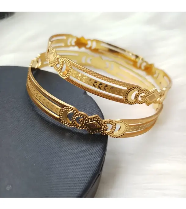 Buy City Gold/ Gold Plated Laser Cut Bangles - 2 Pieces for Women at Best Price in Bangladesh