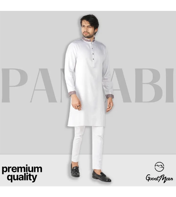 Buy GoodMan Premium White Color Semi Long Panjabi for Men at Best Price In Bangladesh