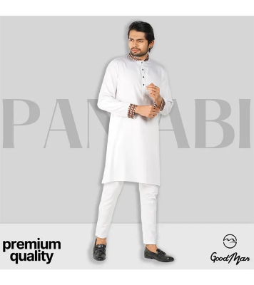 Buy GoodMan Premium White Color Semi Long Panjabi for Men at Best Price In Bangladesh