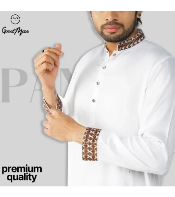 Buy GoodMan Premium White Color Semi Long Panjabi for Men at Best Price In Bangladesh