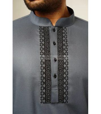 Buy GoodMan Premium Dark Ash Color Semi Long Panjabi for Men at Best Price In Bangladesh