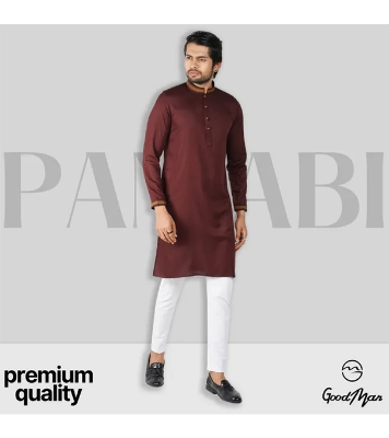 Buy GoodMan Premium Coffee Color Semi Long Panjabi for Men at Best Price In Bangladesh