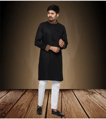 Buy GoodMan Premium Black  Color Semi Long Panjabi for Men at Best Price In Bangladesh