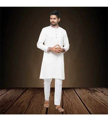 Buy GoodMan Premium White Color Semi Long Panjabi for Men at Best Price In Bangladesh