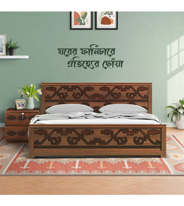 Regal Jamdani Wooden Double Bed Price in Bangladesh	