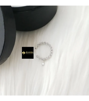 Picture of Diamond Cut AD stone Golden & Silver Piercing Nose Pin (Medium) for Girls & Women - 1 Piece