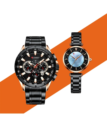Buy CURREN Couple Watches Fashion Luxury Quartz Wristwatch Waterproof Romantic at Best Price in Bangladesh