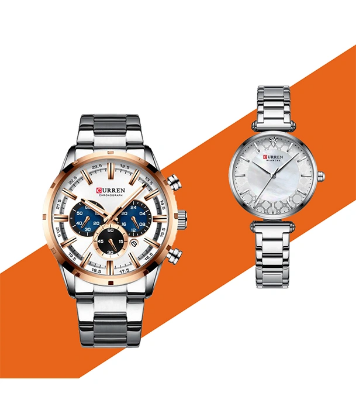 Buy CURREN Couple Watches Fashion Luxury Quartz Wristwatch Waterproof Romantic at Best Price in Bangladesh