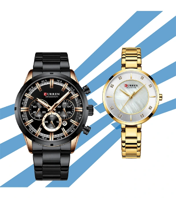 Buy CURREN Couple Watches Fashion Luxury Quartz Simple Lover Watches at Best Price in Bangladesh