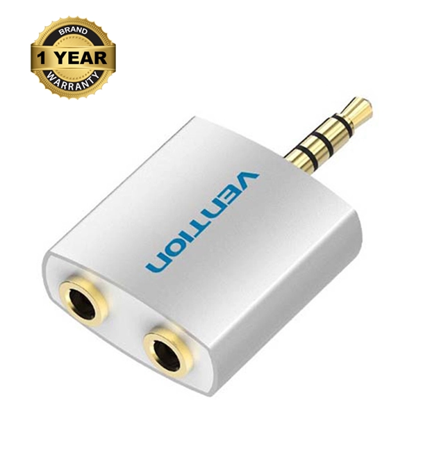 Buy VENTION BDAW0 4 Pole 3.5mm Male To 2*3.5mm Female Audio Splitter Silvery Online	