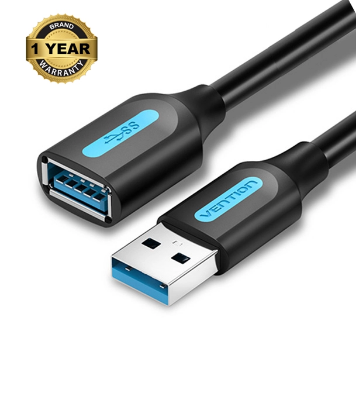 Buy VENTION CBHBG USB 3.0 A Male to A Female Extension Cable 1.5M Black PVC Type Online	