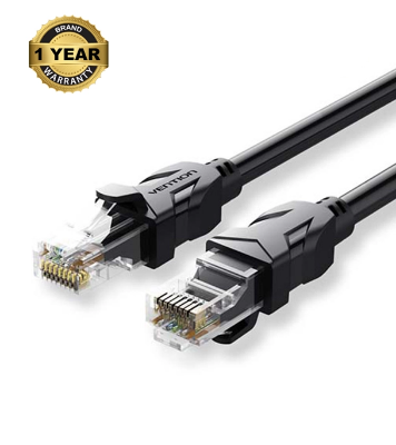 Buy VENTION IBABN Flat CAT6 UTP Patch Cord Cable 15M Black Online	