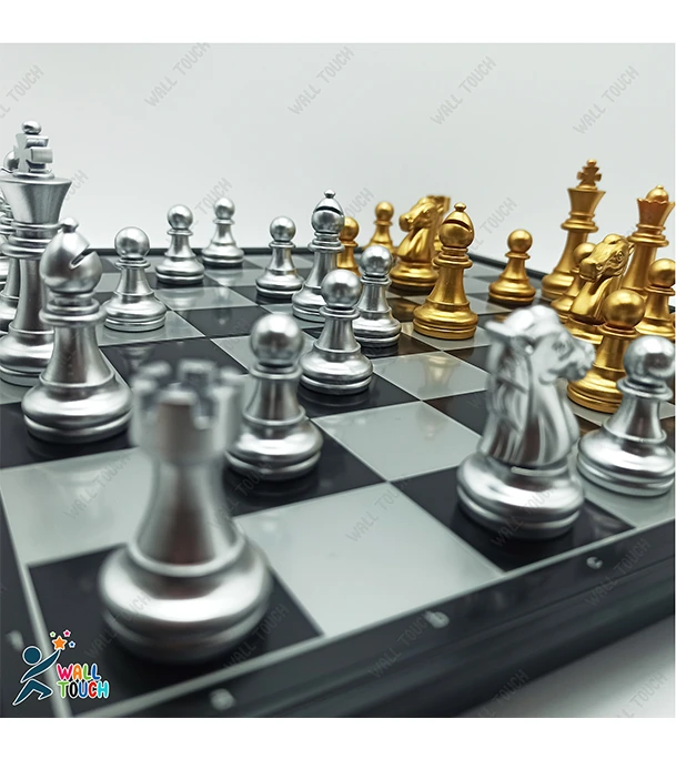 Buy Square Magnetic Chess Board & Folding Large Black & White and  UB Golden & Silver Color at Best Price in Bangladesh