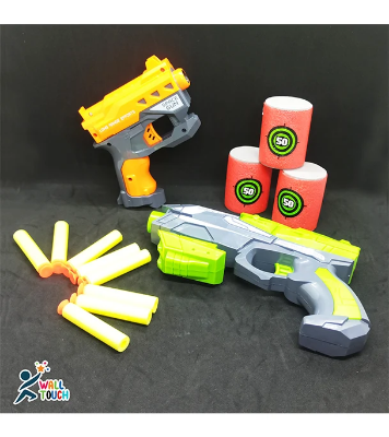 Buy Fires Foam Shooter Plastic Soft Bull-et Blaster Space Toy Gun With Suction Target Drum & Bullet at Best Price in Bangladesh