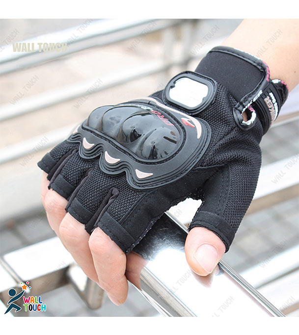 Buy Moto sports gear Motorcycle Racing Synthetic Leather Half Finger Gloves With Protection Bike Safety For BIKER at Best Price in Bangladesh