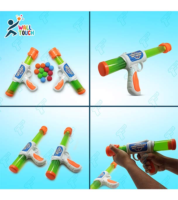 Buy 2 pcs Blaster Shooter Gun Battle Toy for Kids with 12 Soft Foam Balls at Best Price in Bangladesh