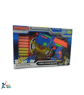 Buy Fires Foam Darts Shooter Plastic Soft Bu-llet Blaster Toy Gun With Suction Target Board at Best Price in Bangladesh