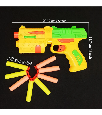 Buy Fires Foam Darts Shooter Plastic Soft Bu-llet Blaster Toy Gun With Suction Target Board at Best Price in Bangladesh