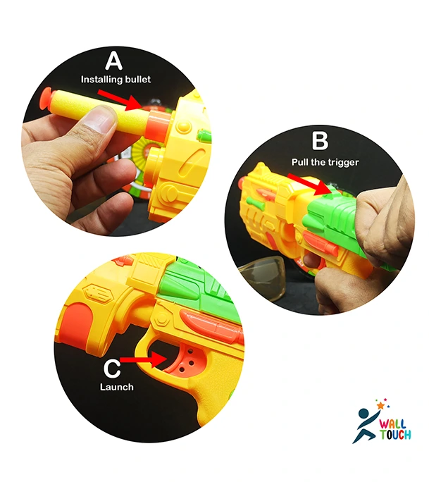Buy Fires Foam Darts Shooter Plastic Soft Bu-llet Blaster Toy Gun With Suction Target Board at Best Price in Bangladesh