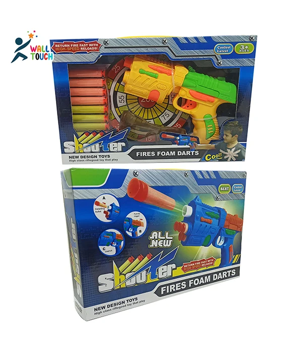 Buy Fires Foam Darts Shooter Plastic Soft Bu-llet Blaster Toy Gun With Suction Target Board at Best Price in Bangladesh