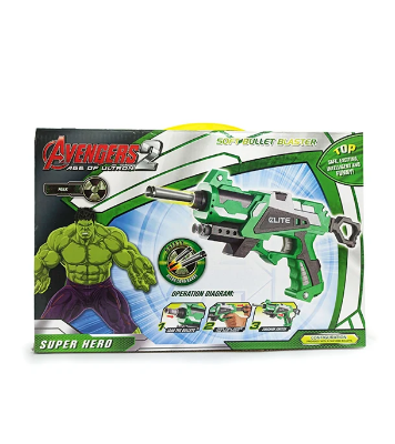 Buy NUB Inspired Avenger’s Super Hero Plastic Soft Bullet Blaster Toy GUN With Suction Target Board at Best Price in Bangladesh